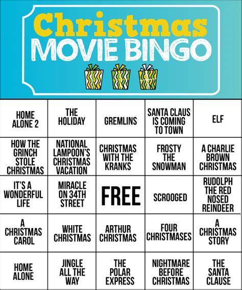 Hallmark Movie Bingo Printable