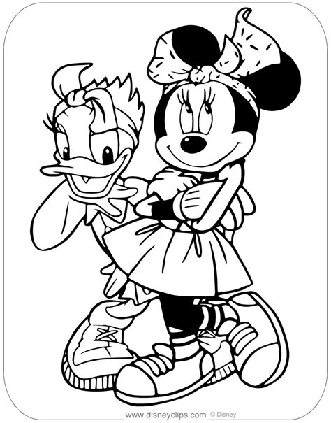 Daisy Duck And Minnie Mouse Coloring Pages