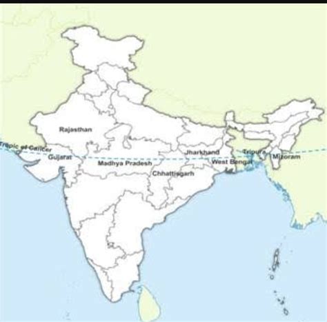 Tropic Of Cancer On India Map