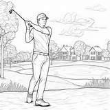 Premium Photo  Printable Golf Player Coloring Page For Adults sketch template