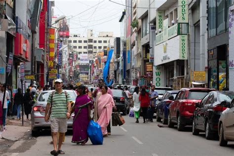 Commercial Street in Bangalore Editorial Stock Photo - Image of parked ...