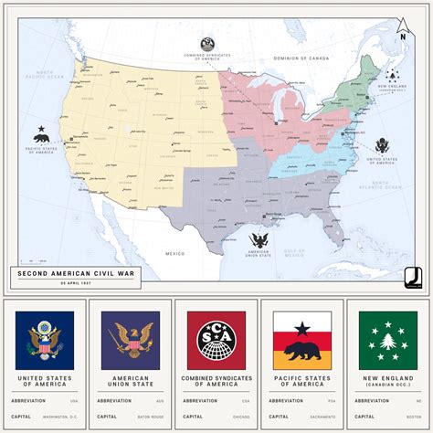 Map of The Second American Civil War : Kaiserreich