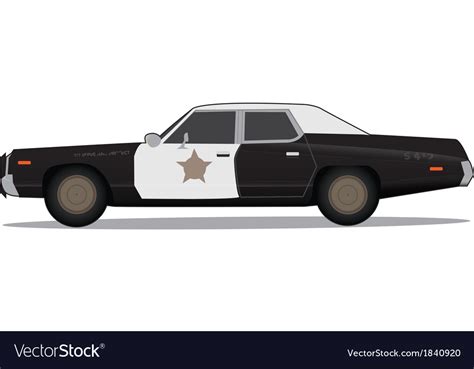 70s police car Royalty Free Vector Image - VectorStock