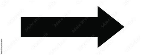 Black large forward or right pointing solid long arrow icon sketched as ...