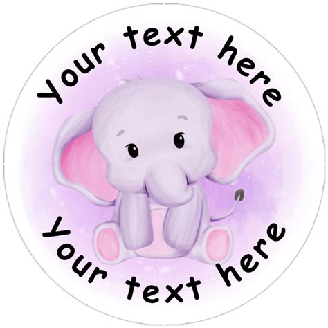 144 pink elephants Personalised Teacher Reward Stickers - Large ...