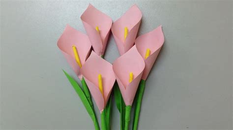 How to make calla lily paper flower | Easy origami flowers for ...