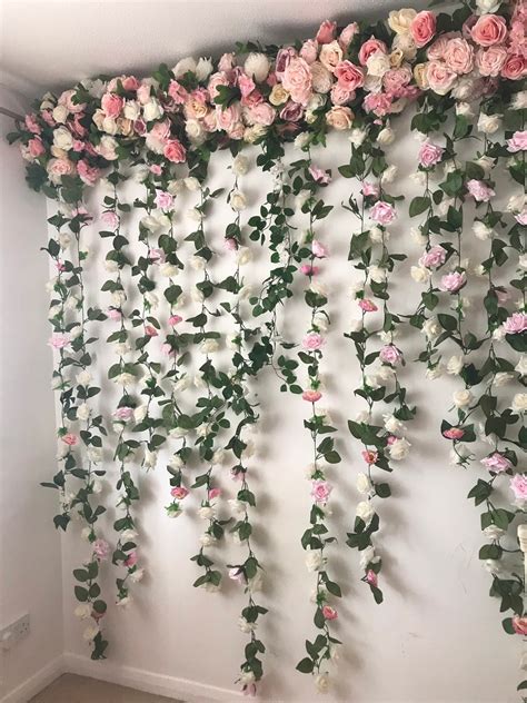 Flower garland Flower wall Floral garland Wedding wall | Etsy