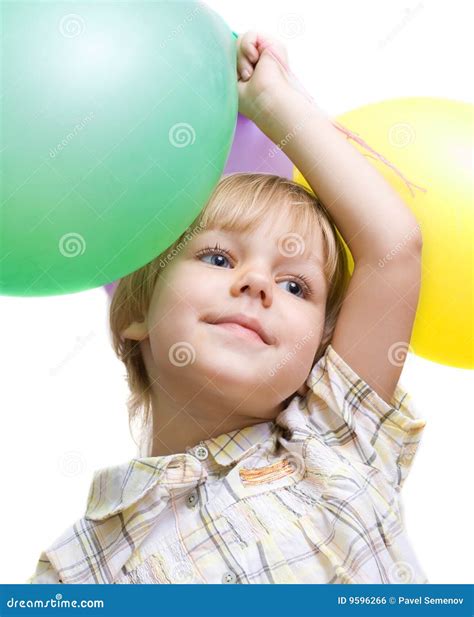 Little Girl With Balloons Royalty Free Stock Image - Image: 9596266