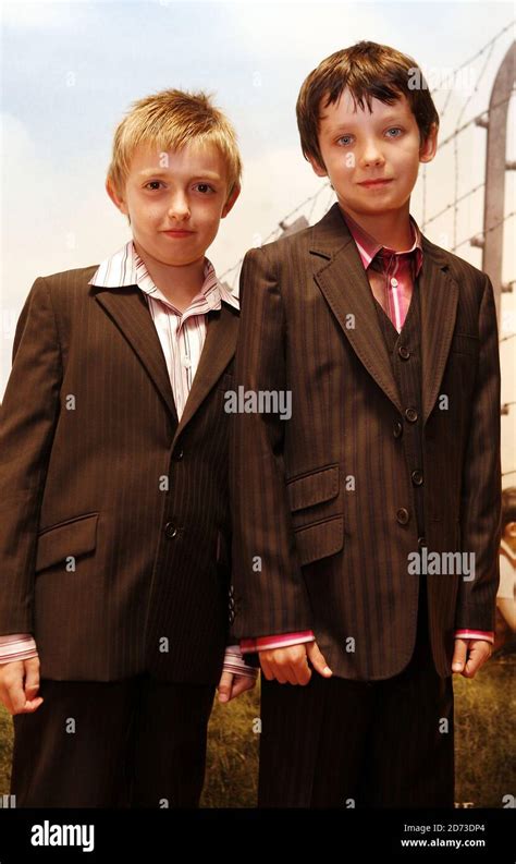 Jack Scanlon and Asa Buttefield attending the world premiere of The Boy in Striped Pyjamas at ...