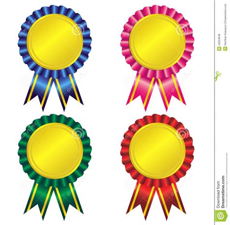 three ribbons with different colors and shapes on white background stock photo - image 34978