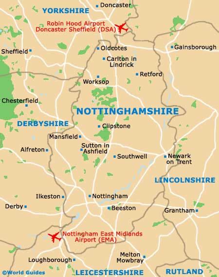 Nottinghamshire County Tourism and Tourist Information: Information about Nottinghamshire Area, UK