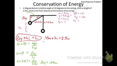 Conservation of Energy: Pendulum - YouTube