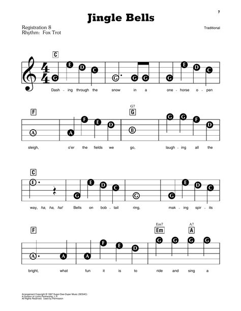 Jingle Bells by J. Pierpont Sheet Music for E-Z Play Today at Sheet Music Direct