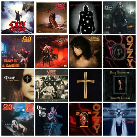 All Ozzy Osbourne Album Covers including: Scream Blizzard of Ozz Ozzmosis Black Rain Diary of a ...