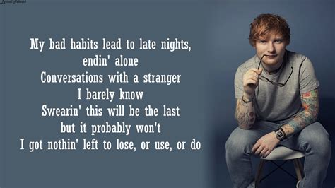 Ed Sheeran - Bad Habits | Lyrics - YouTube