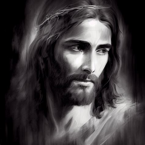 Jesus in Black and White Printable Art - Etsy