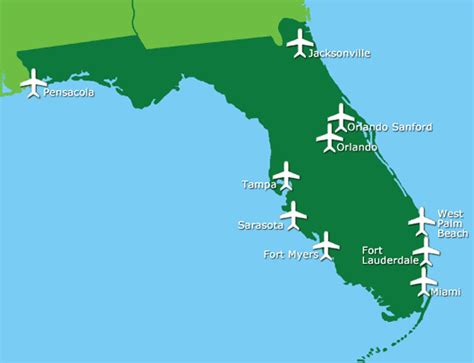 MAP OF AIRPORTS IN FLORIDA - Airportinfo24.com