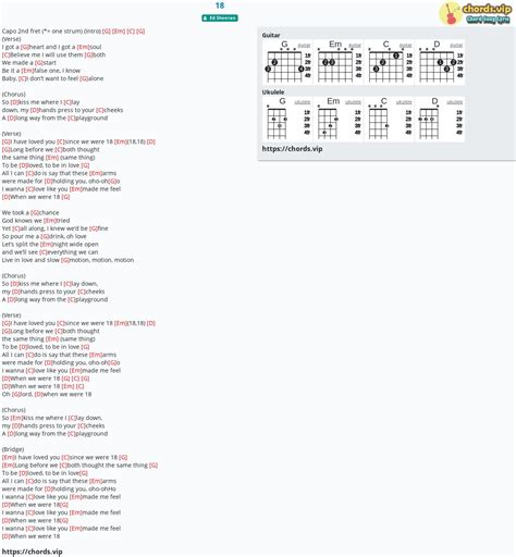 Chord: 18 - tab, song lyric, sheet, guitar, ukulele | chords.vip