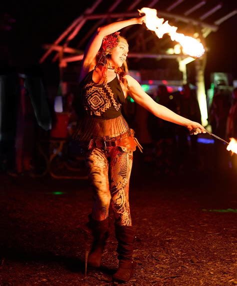 Fire dancing at a music festival in the Colorado mountains