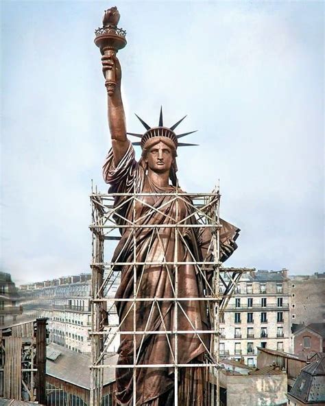 “The Statue of Liberty in its original copper form in Paris before it was transported to New ...