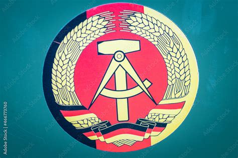 old emblem of the German Democratic Republic, the communist symbol of eastern Germany Stock ...