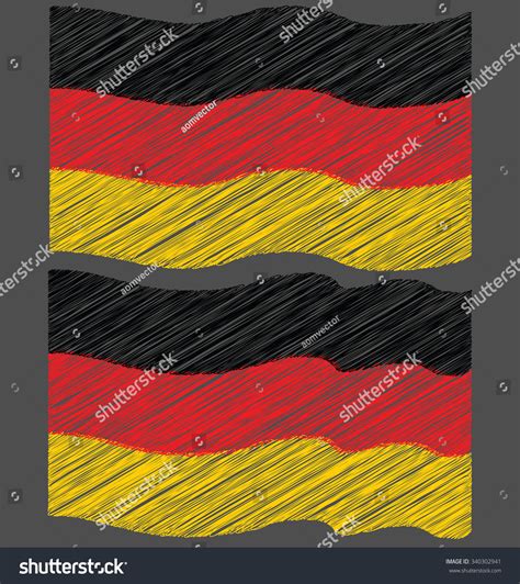 Waving Hand Draw Sketch Flag German Stock Vector (Royalty Free ...