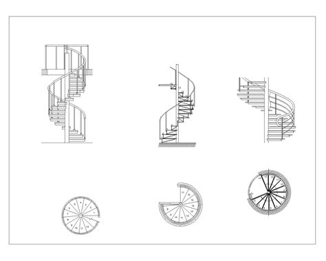 Spiral Staircase Plan Cad