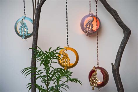 Peacock Design Hanging T-light Holder Hanging Candle Holder - Etsy UK