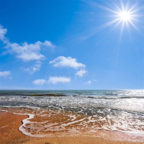 Summer hot beach stock photo. Image of shorebreak, panoramic - 12898158