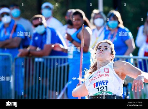 SPLIT, CROATIA - MAY 09: Maria Andrejczyk of Poland competes in Women's ...