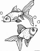 Two Goldfish Coloring Page Printable sketch template