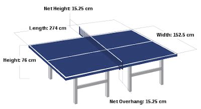 Olympic Table Tennis: Table Tennis Table Dimensions