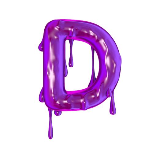 Premium Photo | Purple dripping slime halloween capital letter d 3d render