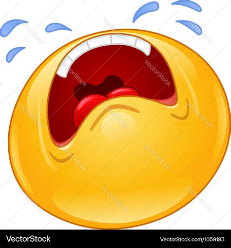 Crying emoticon Royalty Free Vector Image - VectorStock