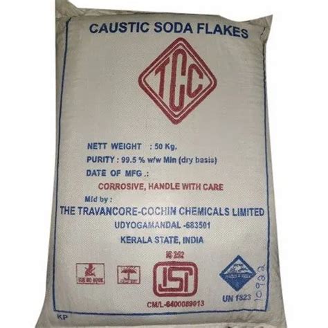 White Caustic Soda Flakes, Grade Standard: Industrial Grade, Packaging ...