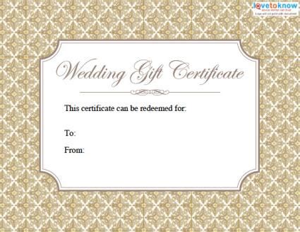 Printable Wedding Gift Certificates | LoveToKnow