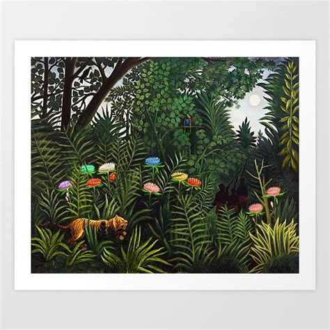 Jungle with Tiger and Hunters by Henri Rousseau Art Print by Jeanpaul Ferro | Society6