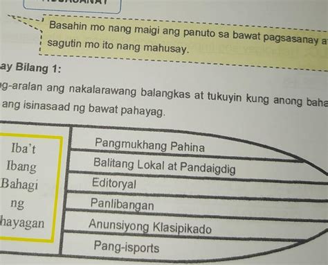 PAGSASANAYBasahin mo nang maigi ang panuto sa bawat pagsasanay ...