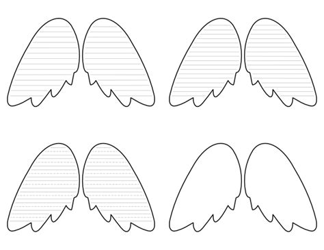 Free Printable Angel Wings-Shaped Writing Templates