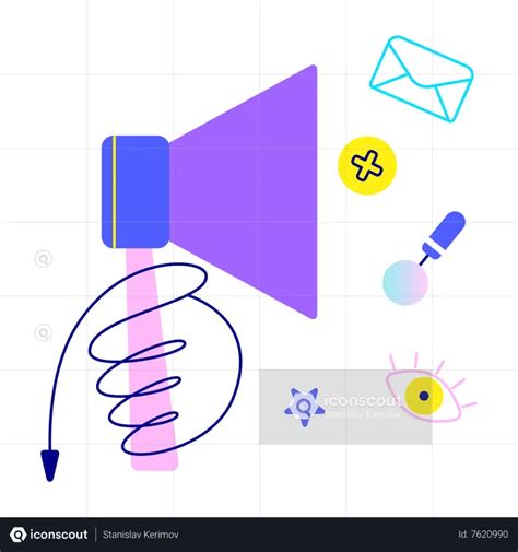 Best Draw attention using megaphone Illustration download in PNG & Vector format