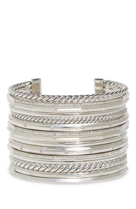 David Yurman Stax Wide Cuff Bracelet with Diamonds, 54mm | Nordstrom | Wide cuff bracelets, Wide ...