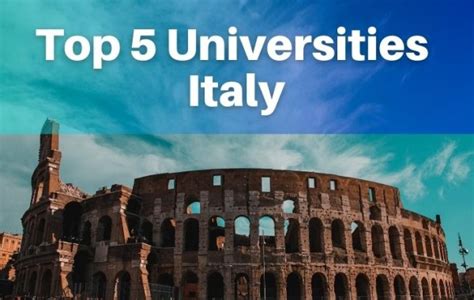 Top 5 Universities in Italy