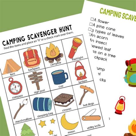 Paper & Party Supplies Party Supplies Camping party printable outdoor kids treasure hunt clues ...