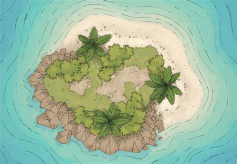 Tropical Island Map | RPG Battle Map by 2-Minute Tabletop | Fantasy map, Island artwork, Map