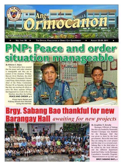 Peace and order situation manageable - City Government of Ormoc