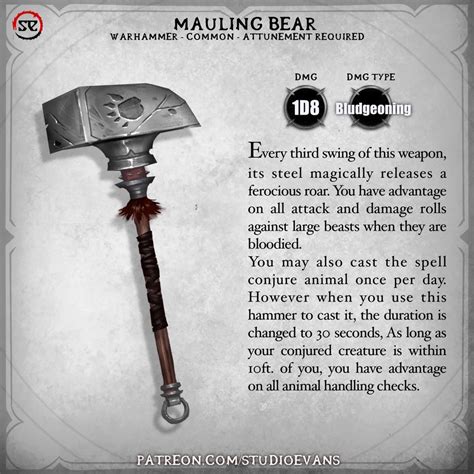 [OC] [ART] Mauling Bear Warhammer : DnD | Dnd dragons, Dungeons and dragons homebrew, Dnd 5e ...