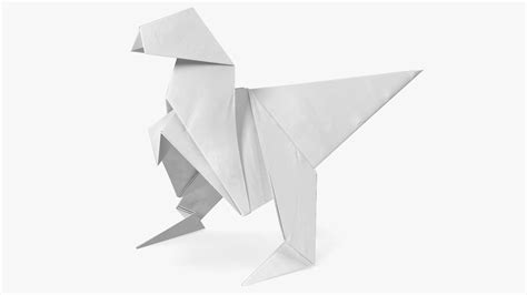 White Origami Dinosaur 3D Model $19 - .3ds .blend .c4d .fbx .max .ma ...