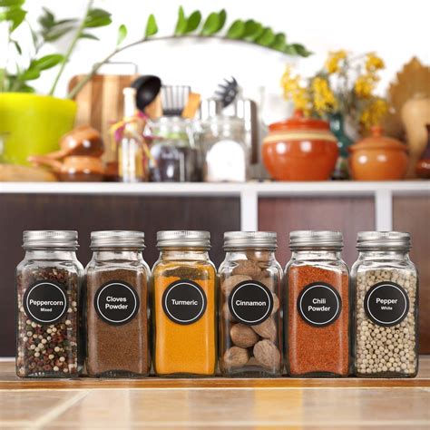 Aozita 4 Pack Spice Rack with Jars, 25 Glass Spice Jars, Hanging Spice Rack for Cabinet, Space ...