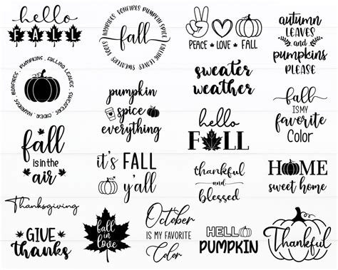 Fall Svg Bundle Autumn Thanksgiving Pumpkin Svg Files for Cricut Fall Quotes Svg Hello Fall Svg ...