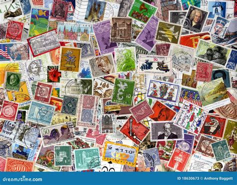 Germany Postage Stamps Background Stock Photos - Image: 18630673